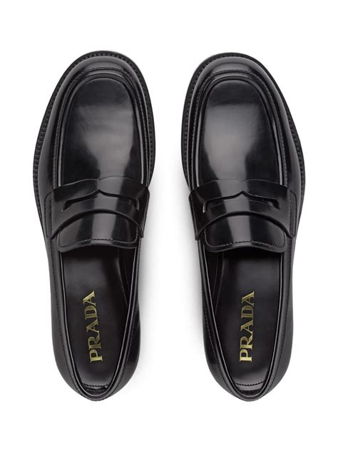 prada brushed leather loafers mens|Prada brushed leather loafers women's.